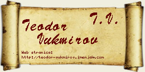 Teodor Vukmirov vizit kartica
